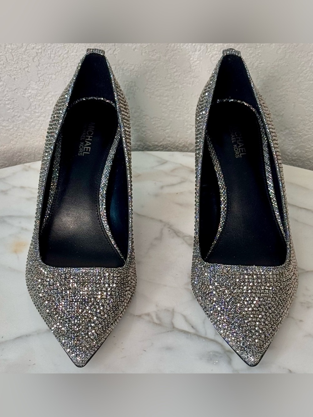 Michael Kors Alina Flex Gunmetal,Heels, Pumps, individual dazzling rhinestone’s - Picture 12 of 12